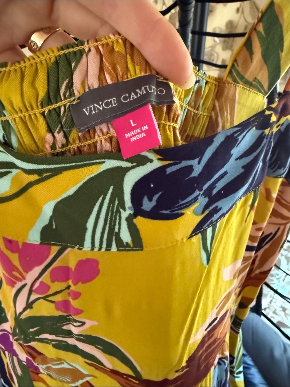 Vince Camuto Floral Midi Dress Size L - Picture 4 of 10